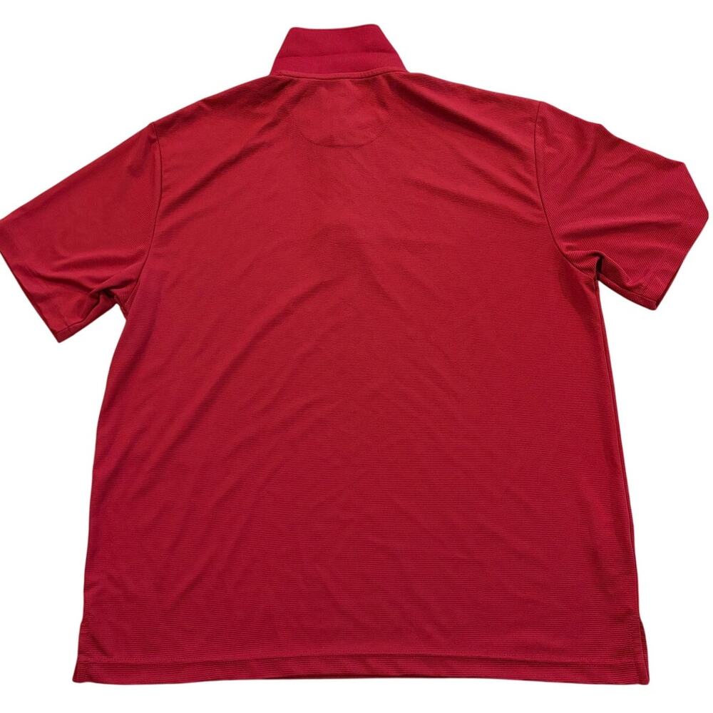 Men's XL Cubavera Short Sleeve Polo Golf Shirt Red Button Polyester Ribbed XL - Picture 2 of 6